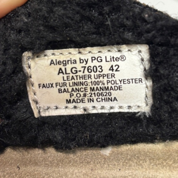 Women’s Alegría Brown Plaid Fur Sherpa Lined Leather Mules size 42 US 11 men 9 - Picture 8 of 10